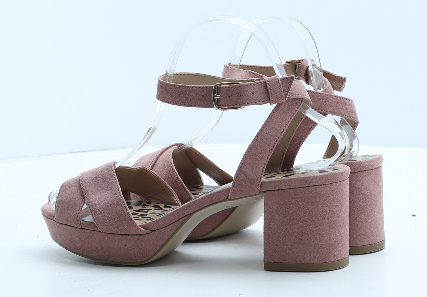New Look Womens Pink Suede Strappy Heel UK 5 38