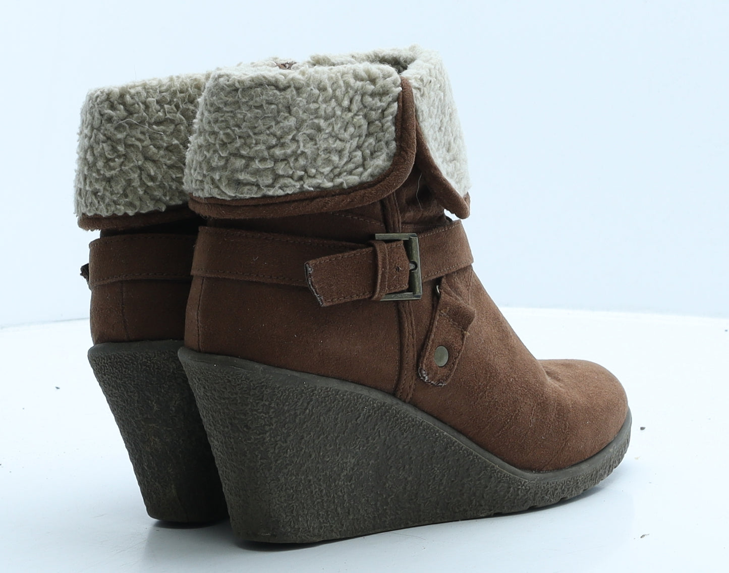 TU Womens Brown Suede Shearling Style Boot UK 5
