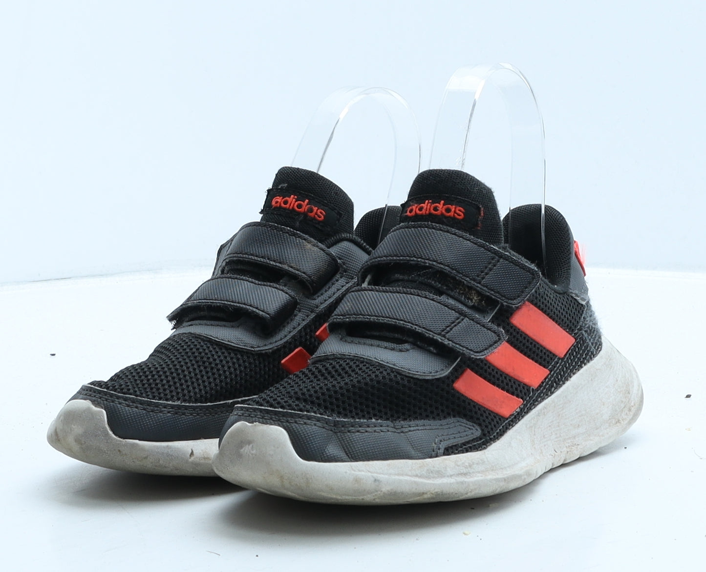 adidas Girls Black Striped Fabric Trainer UK 13.5 31