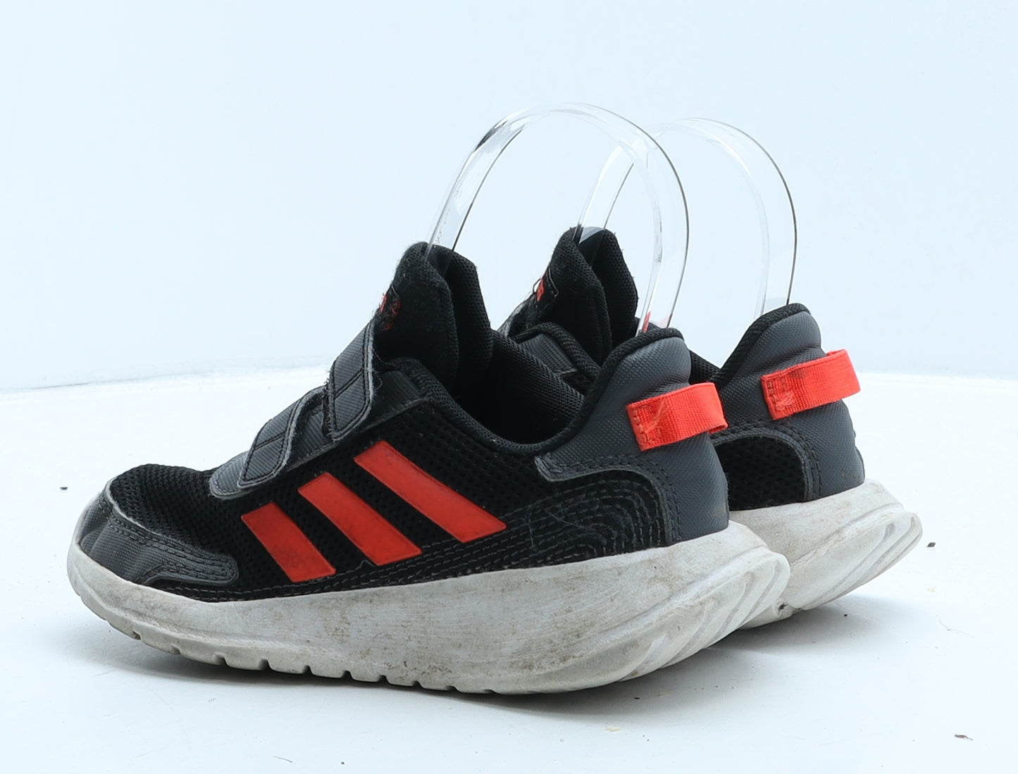 adidas Girls Black Striped Fabric Trainer UK 13.5 31