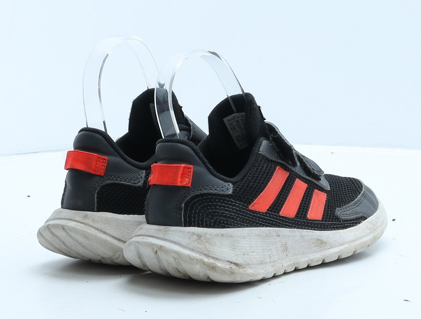 adidas Girls Black Striped Fabric Trainer UK 13.5 31