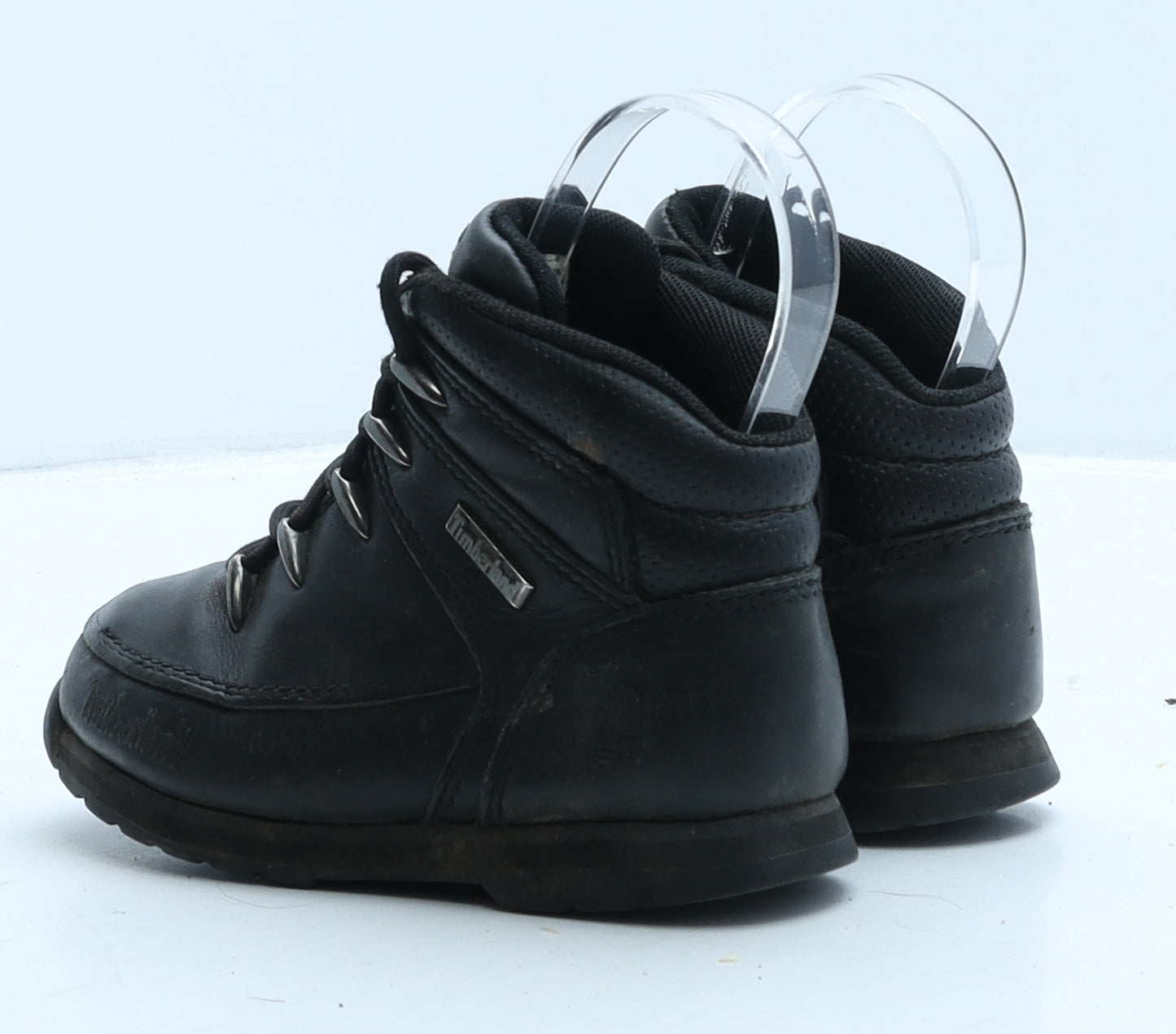 Timberland Boys Black Leather Combat Boot UK 10 28