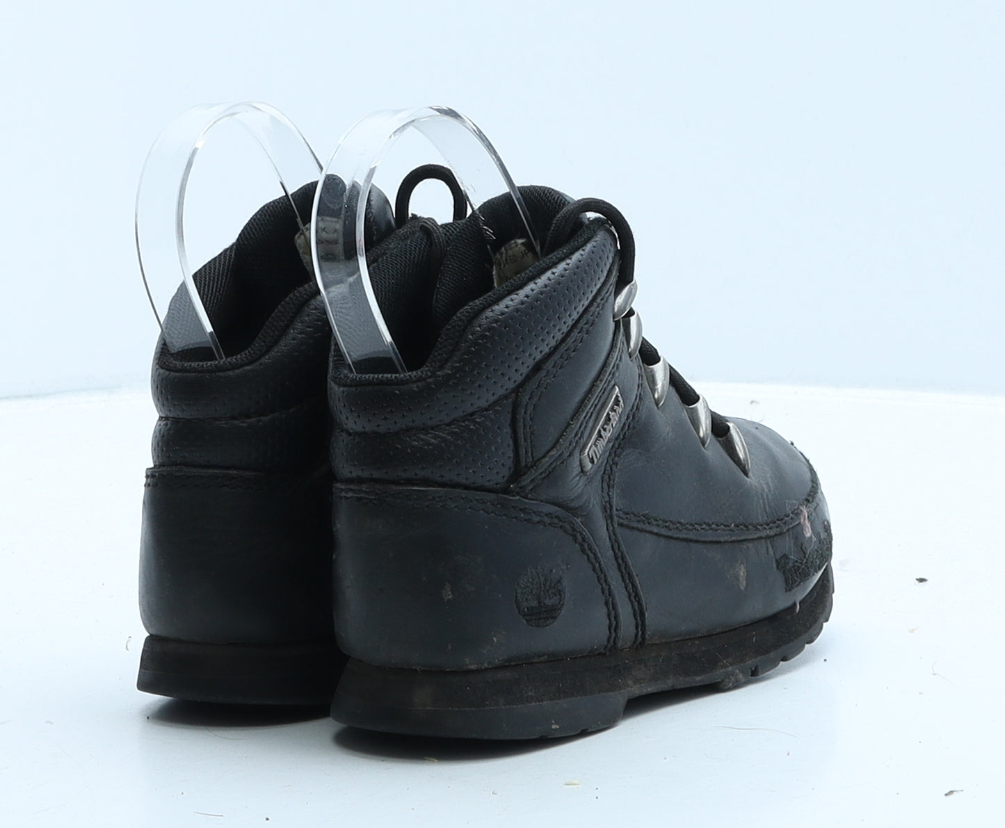 Timberland Boys Black Leather Combat Boot UK 10 28