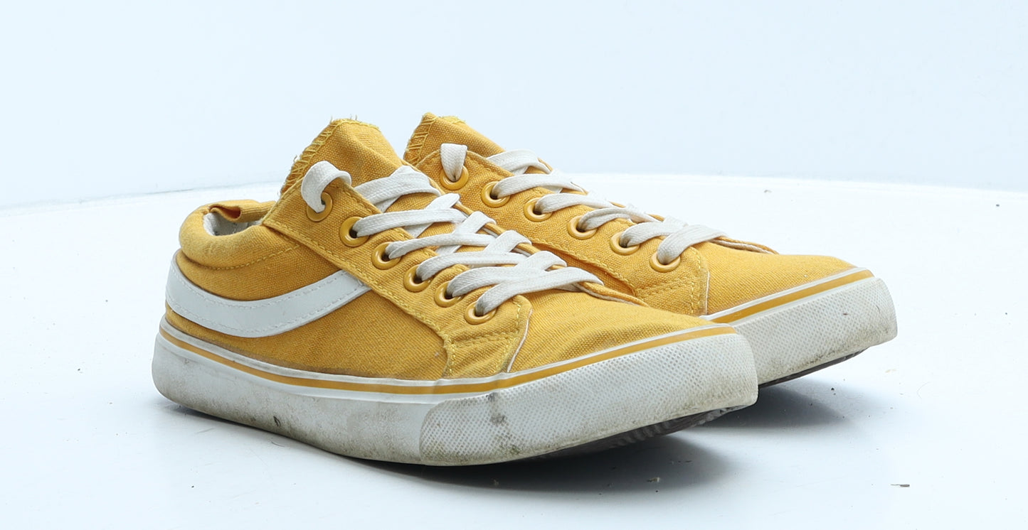 Primark Womens Yellow Fabric Trainer UK 4 37