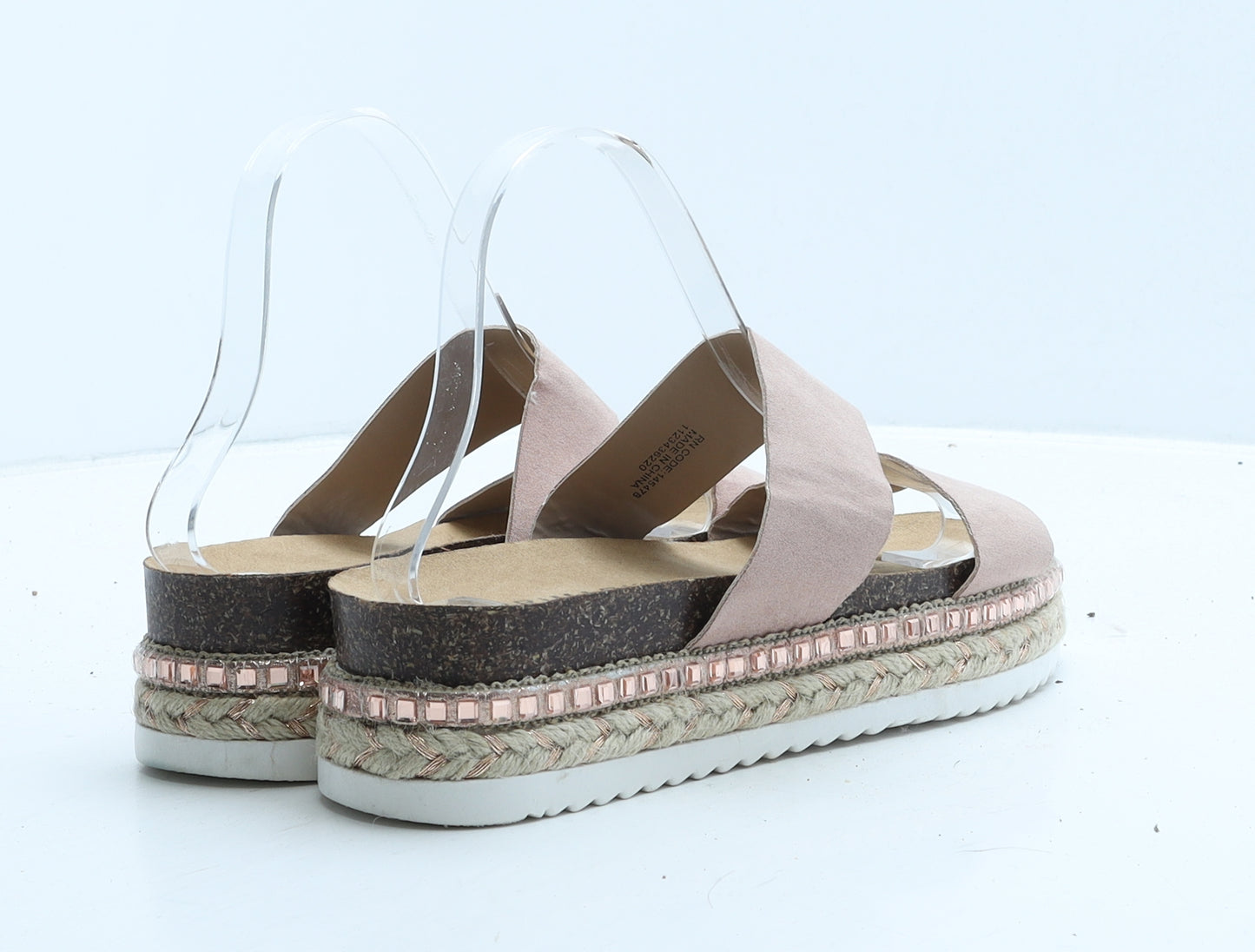 Primark Womens Pink Leather Slip On Casual UK 5 38