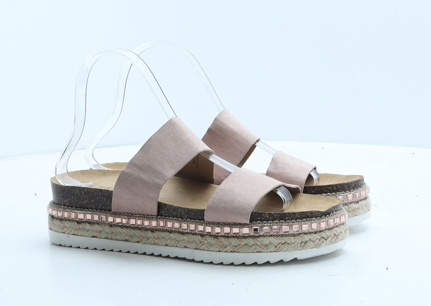 Primark Womens Pink Leather Slip On Casual UK 5 38