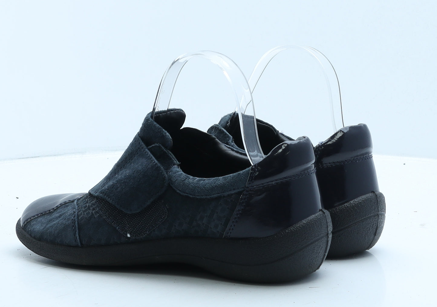 Pavers Womens Blue Geometric Suede Loafer Casual UK 5.5