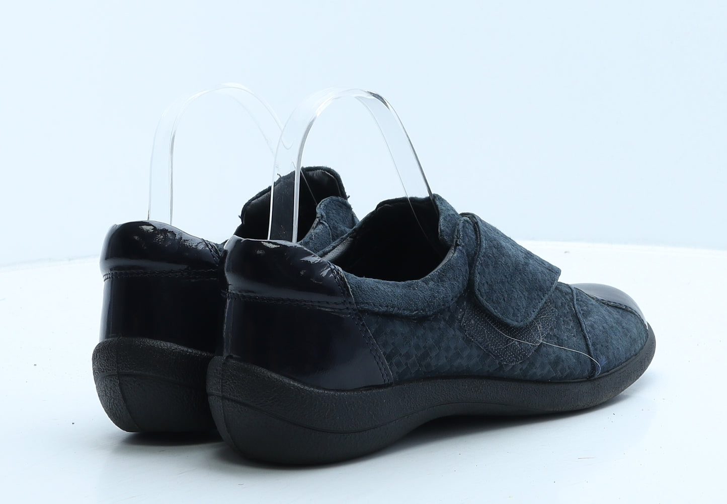 Pavers Womens Blue Geometric Suede Loafer Casual UK 5.5