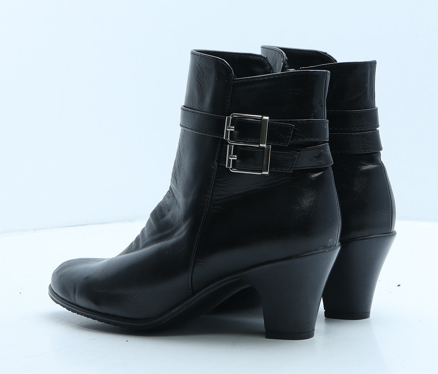 Lilley Womens Black Leather Bootie Boot UK 6