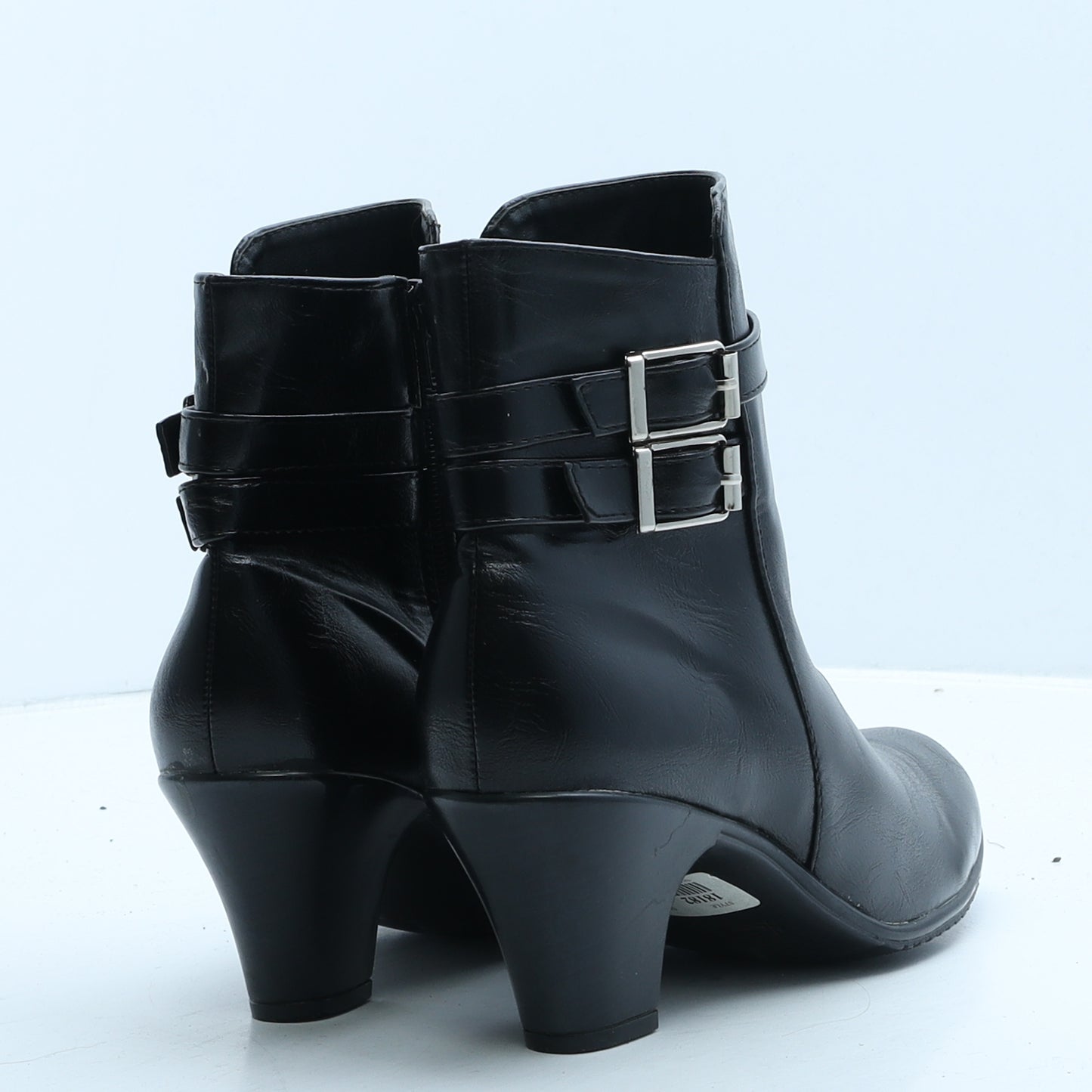 Lilley Womens Black Leather Bootie Boot UK 6