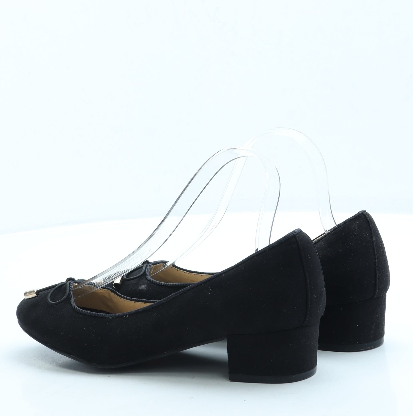 Fiore Womens Black Suede Slip On Flat UK 5 38