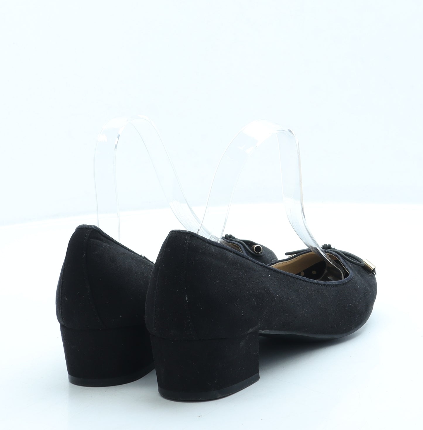 Fiore Womens Black Suede Slip On Flat UK 5 38