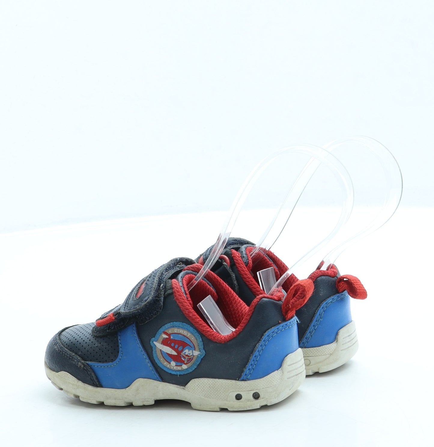 Clarks Boys Blue Leather Trainer UK 5 21 - Aeroplane