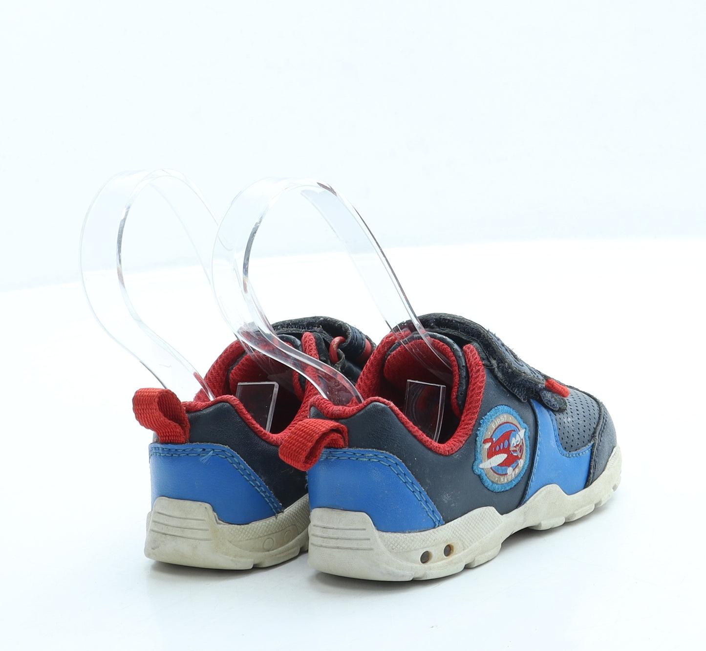 Clarks Boys Blue Leather Trainer UK 5 21 - Aeroplane