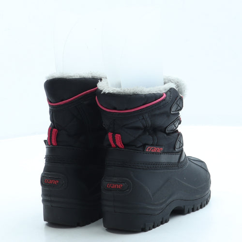 Crane Girls Black Polyester Snow Boot Boot UK 8