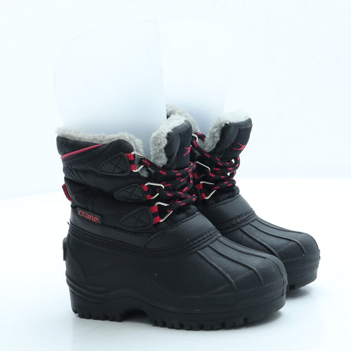 Crane Girls Black Polyester Snow Boot Boot UK 8