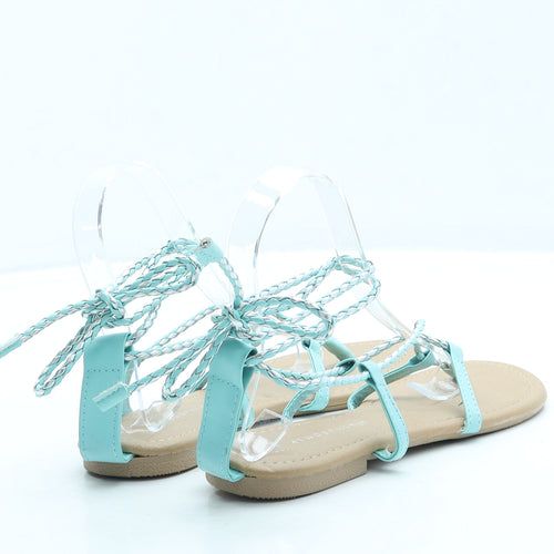 Atmosphere Womens Blue Leather Strappy Sandal UK 4 37