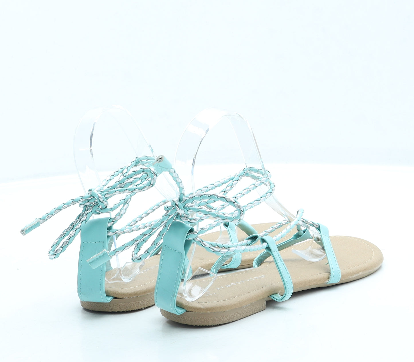 Atmosphere Womens Blue Leather Strappy Sandal UK 4 37