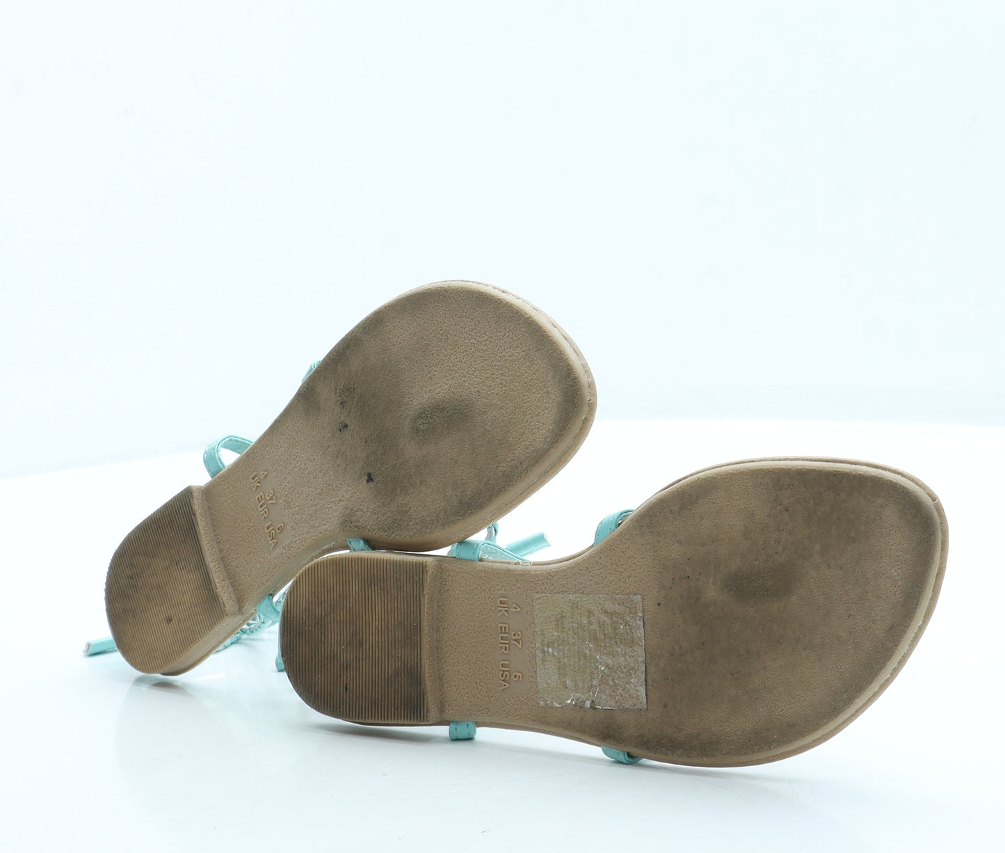 Atmosphere Womens Blue Leather Strappy Sandal UK 4 37
