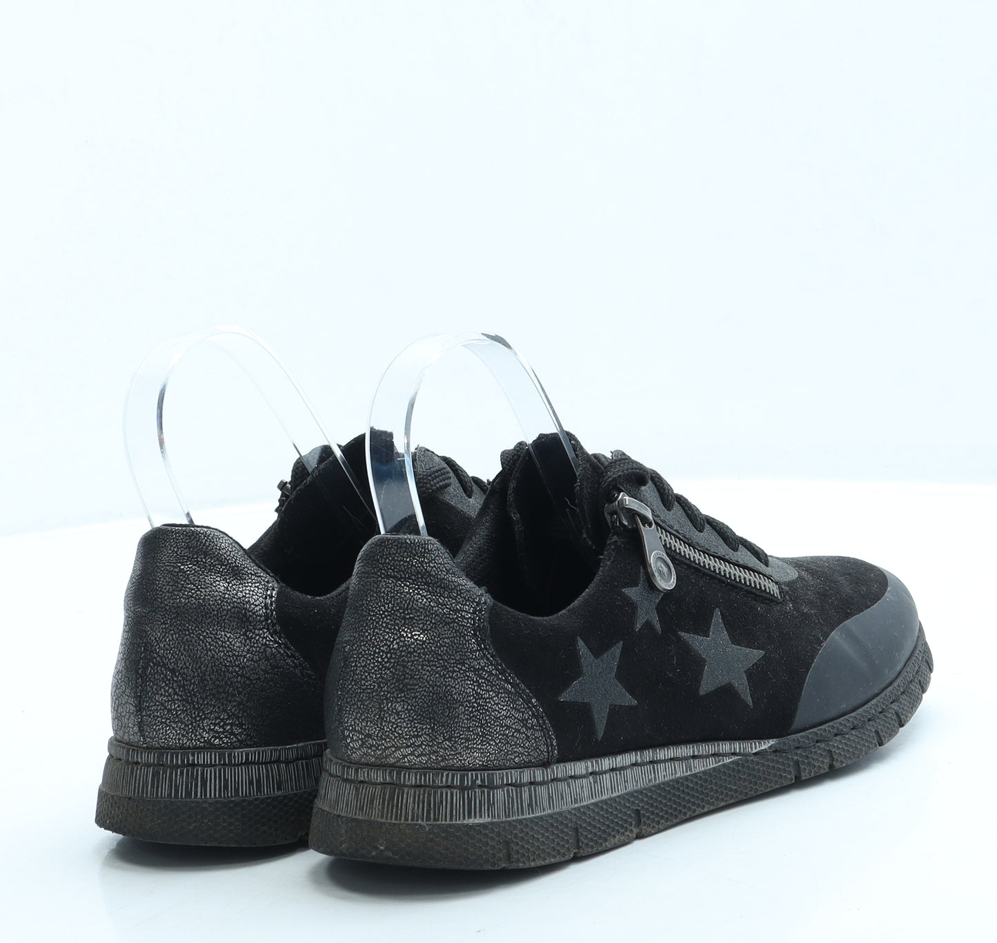 Rieker Womens Black Polyester Trainer UK 6 39 - Stars