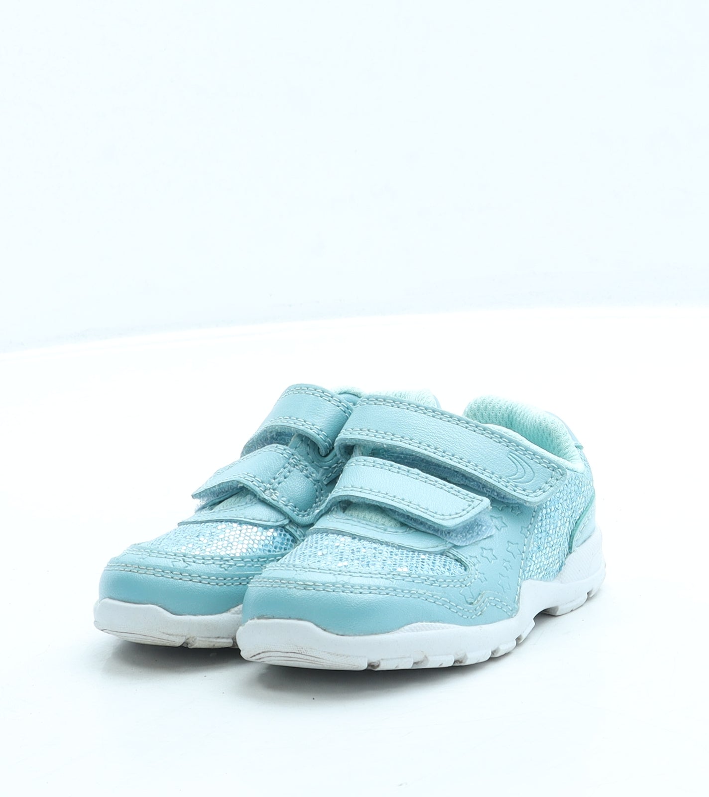 Clarks Girls Blue Leather Trainer UK 4