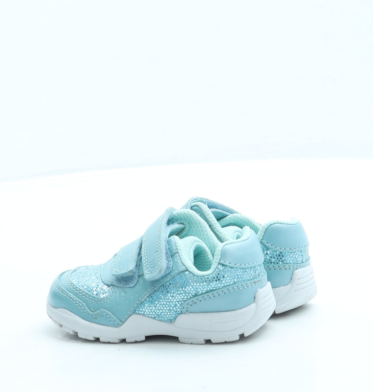 Clarks Girls Blue Leather Trainer UK 4