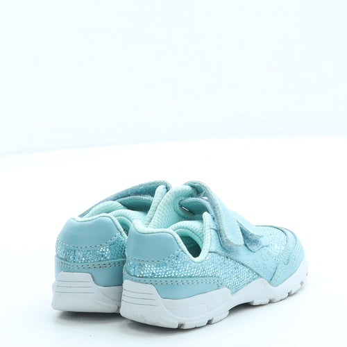 Clarks Girls Blue Leather Trainer UK 4