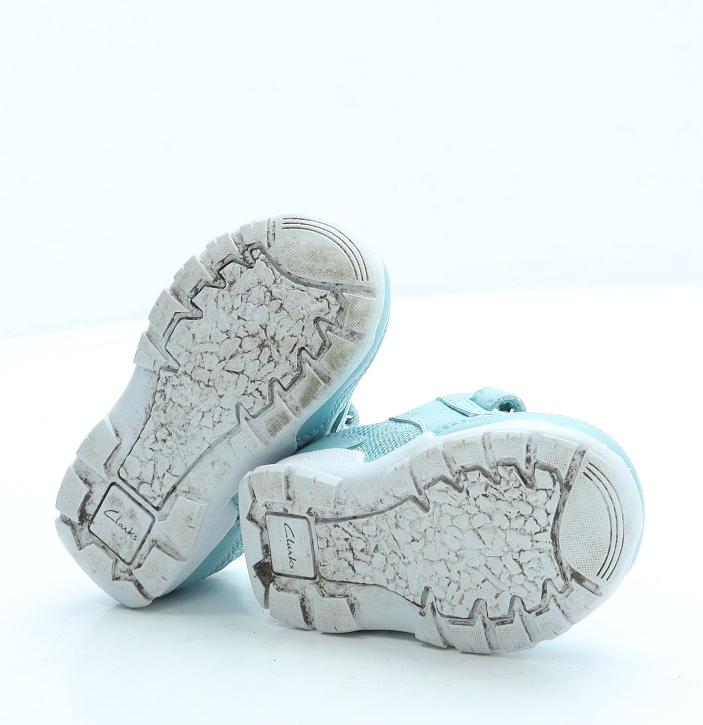 Clarks Girls Blue Leather Trainer UK 4