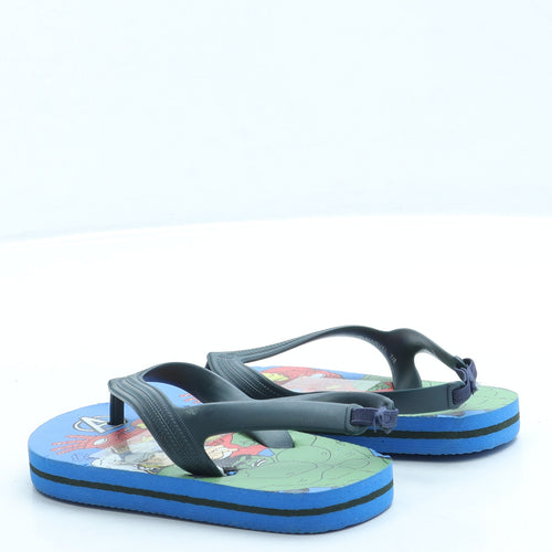 Preworn Boys Blue Geometric Rubber Slingback Sandal UK 7 - Avengers