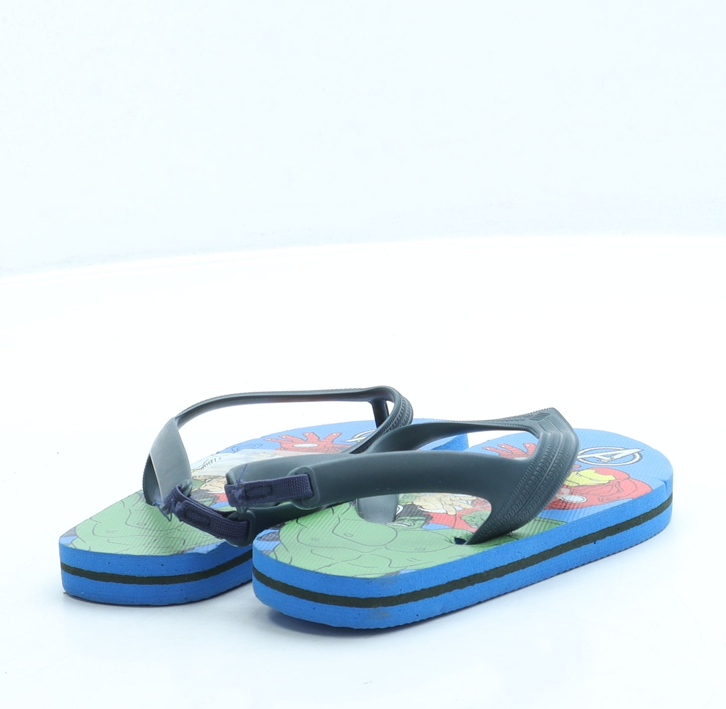 Preworn Boys Blue Geometric Rubber Slingback Sandal UK 7 - Avengers