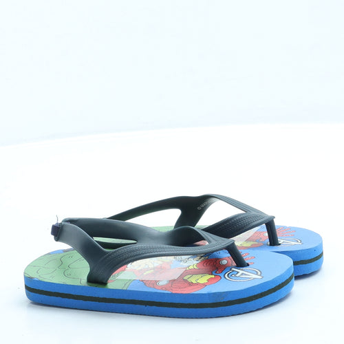 Preworn Boys Blue Geometric Rubber Slingback Sandal UK 7 - Avengers