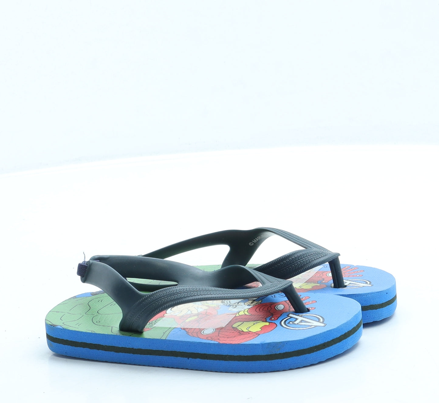 Preworn Boys Blue Geometric Rubber Slingback Sandal UK 7 - Avengers