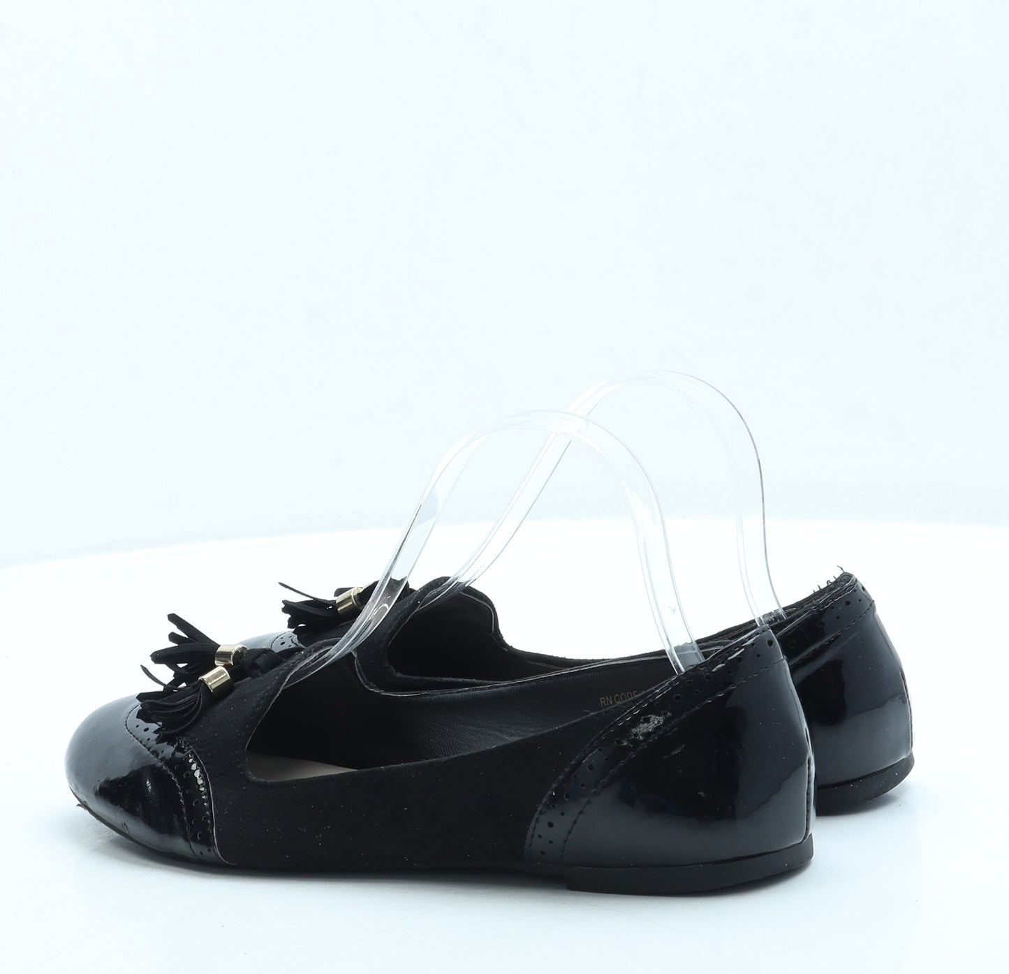 Primark Womens Black Polyester Loafer Flat UK 5 38 US 7 - Wide Fit