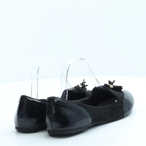 Primark Womens Black Polyester Loafer Flat UK 5 38 US 7 - Wide Fit