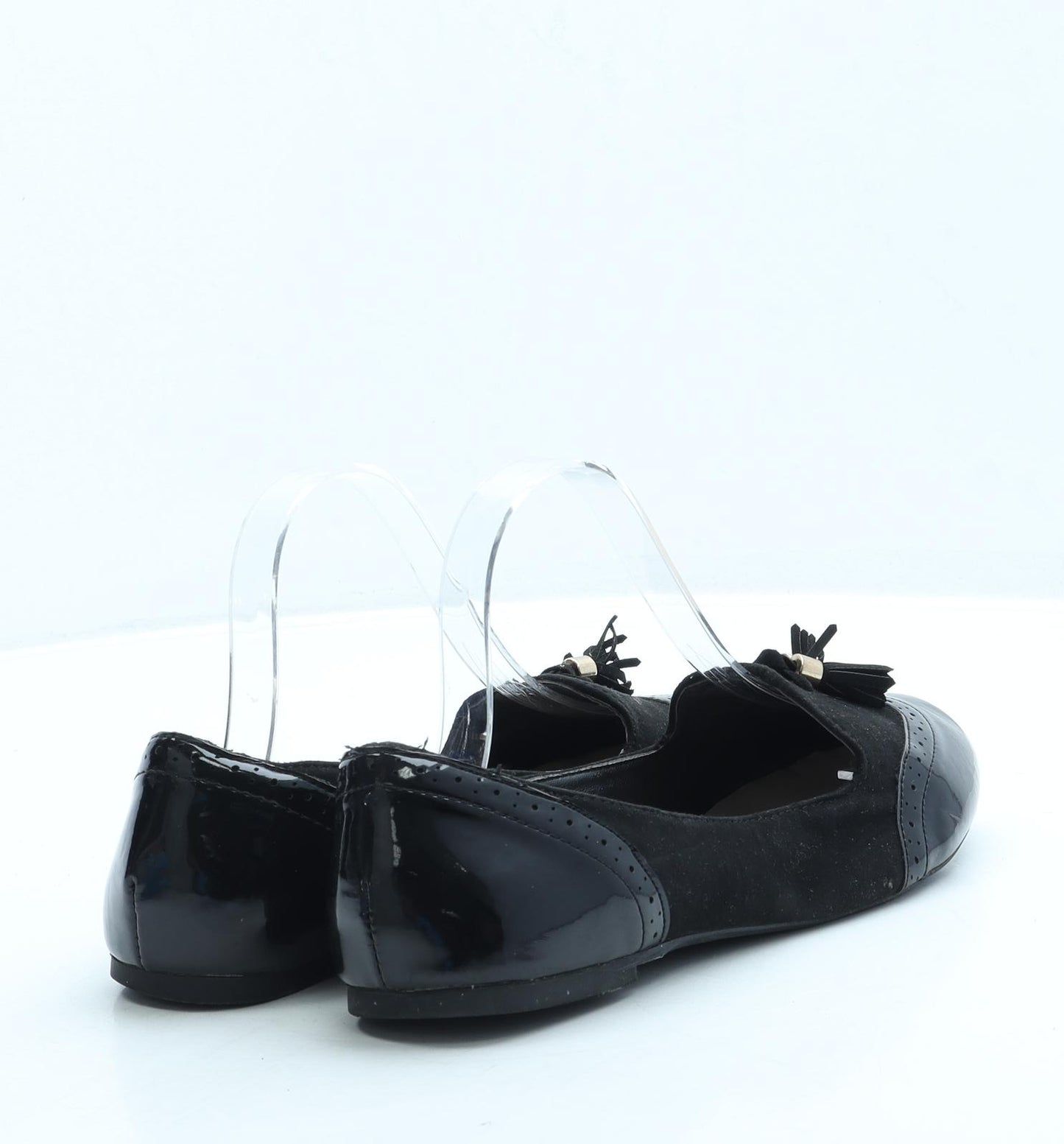 Primark Womens Black Polyester Loafer Flat UK 5 38 US 7 - Wide Fit