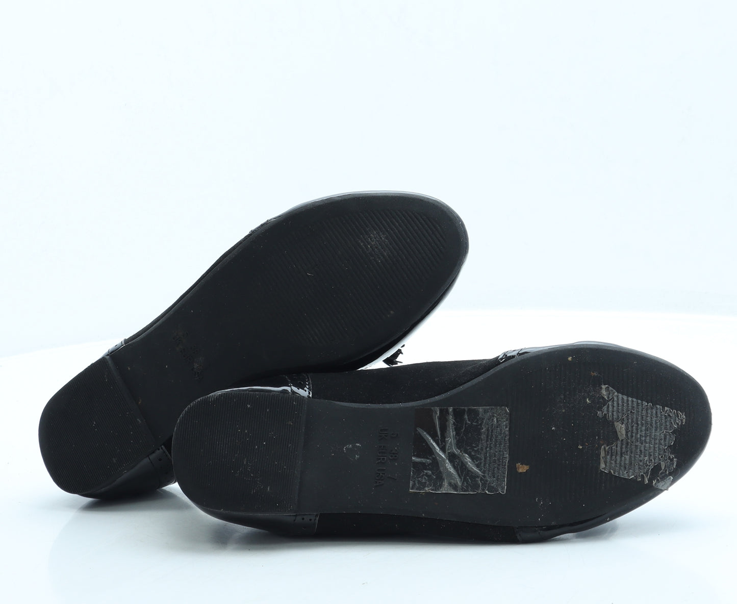 Primark Womens Black Polyester Loafer Flat UK 5 38 US 7 - Wide Fit