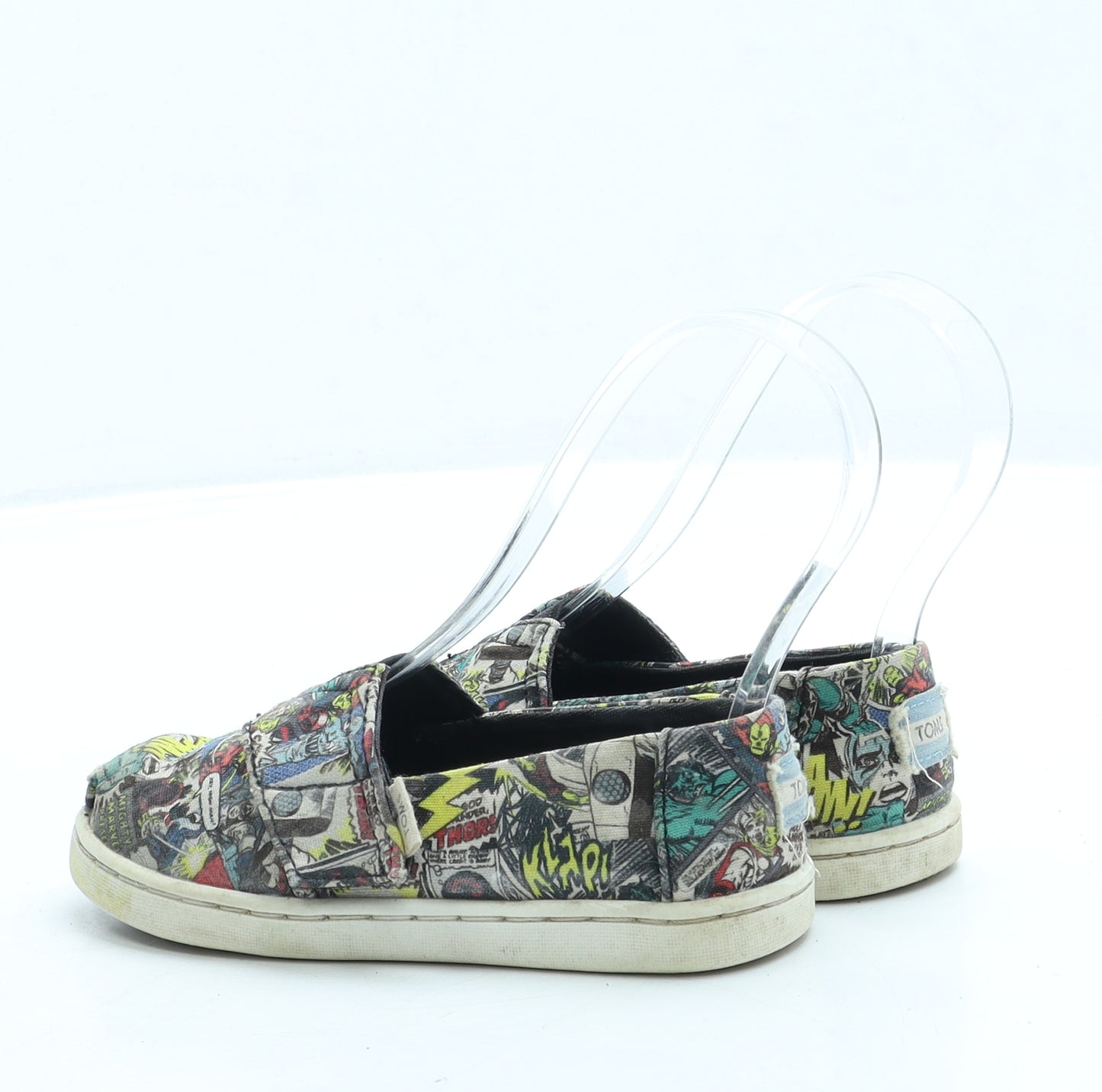 TOMS Boys Multicoloured Geometric Polyester Slip On Casual UK 8 26 US 9 - Marvel