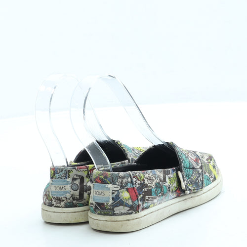 TOMS Boys Multicoloured Geometric Polyester Slip On Casual UK 8 26 US 9 - Marvel