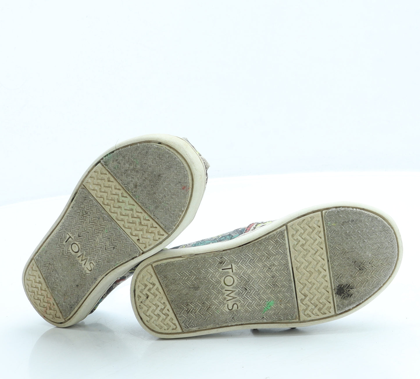 TOMS Boys Multicoloured Geometric Polyester Slip On Casual UK 8 26 US 9 - Marvel