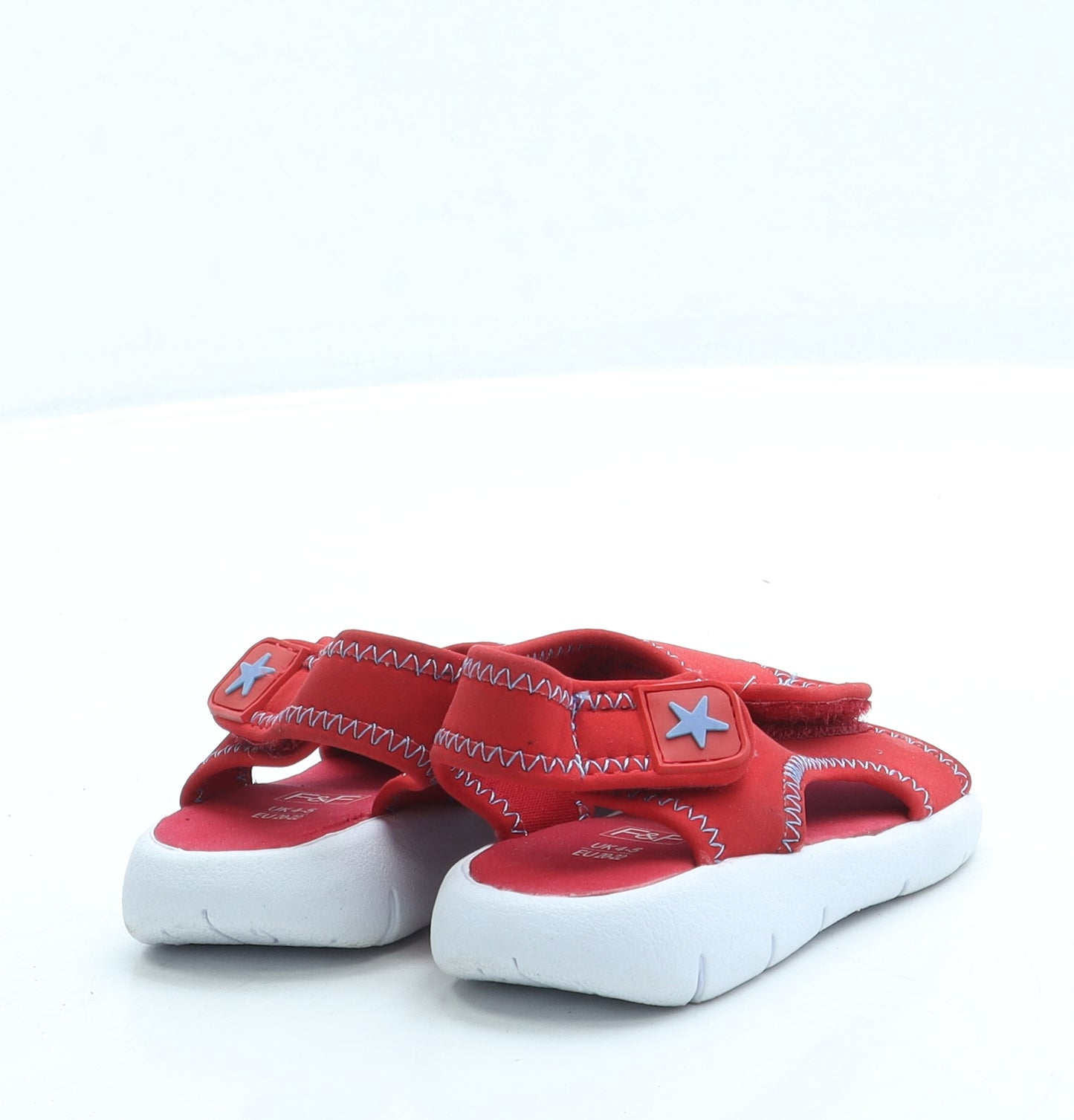 F&F Boys Red Polyester Slip On Sandal UK 4 20