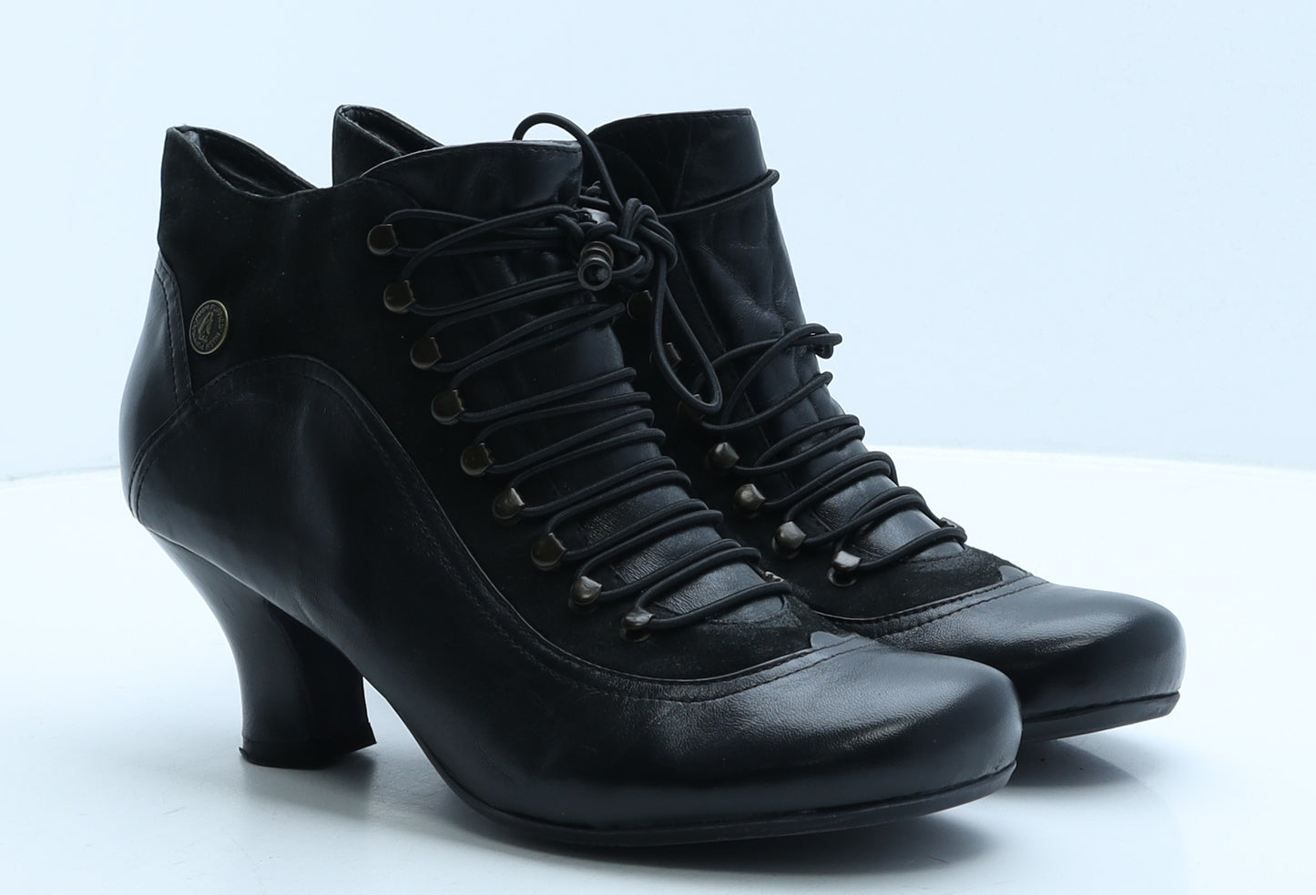 Hush Puppies Womens Black Leather Bootie Boot UK 8