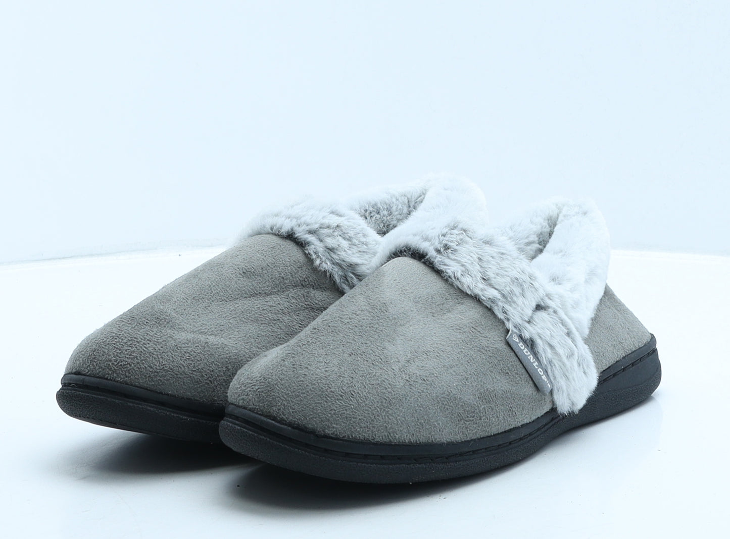 Dunlop Womens Grey Fabric Loafer Slipper UK