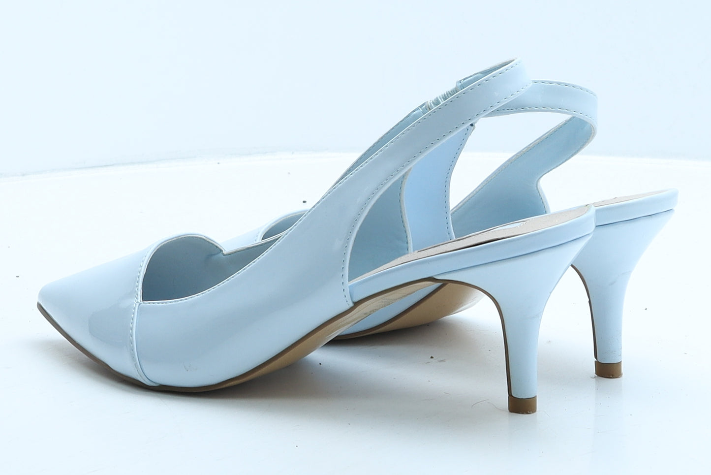 Primark Womens Blue Vinyl Slingback Heel UK 8 42