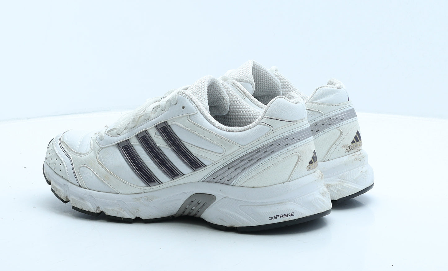 adidas Womens White Geometric Leather Trainer UK 6 39.5