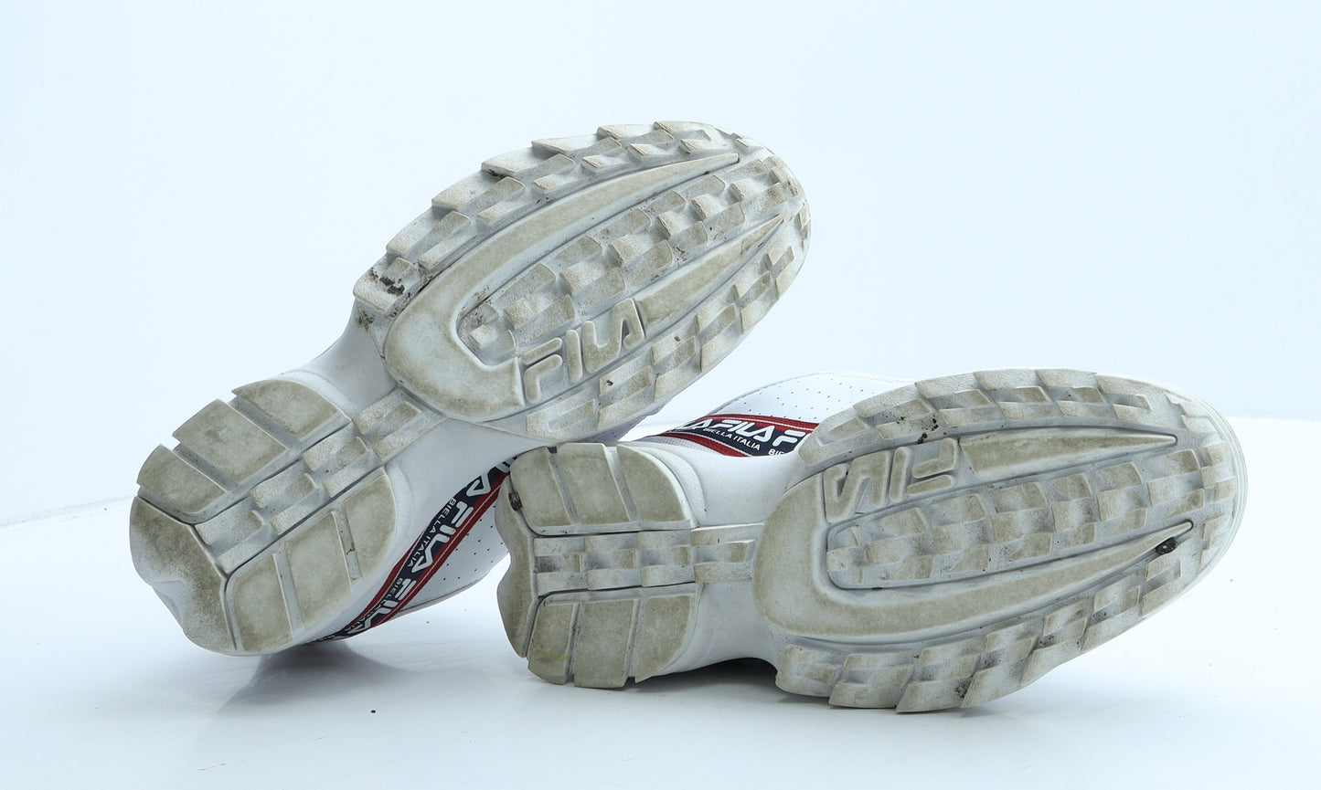 FILA Womens White Leather Trainer UK 7 41