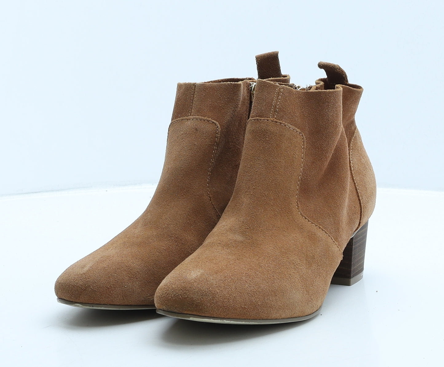 New Look Womens Brown Leather Bootie Boot UK 6 39