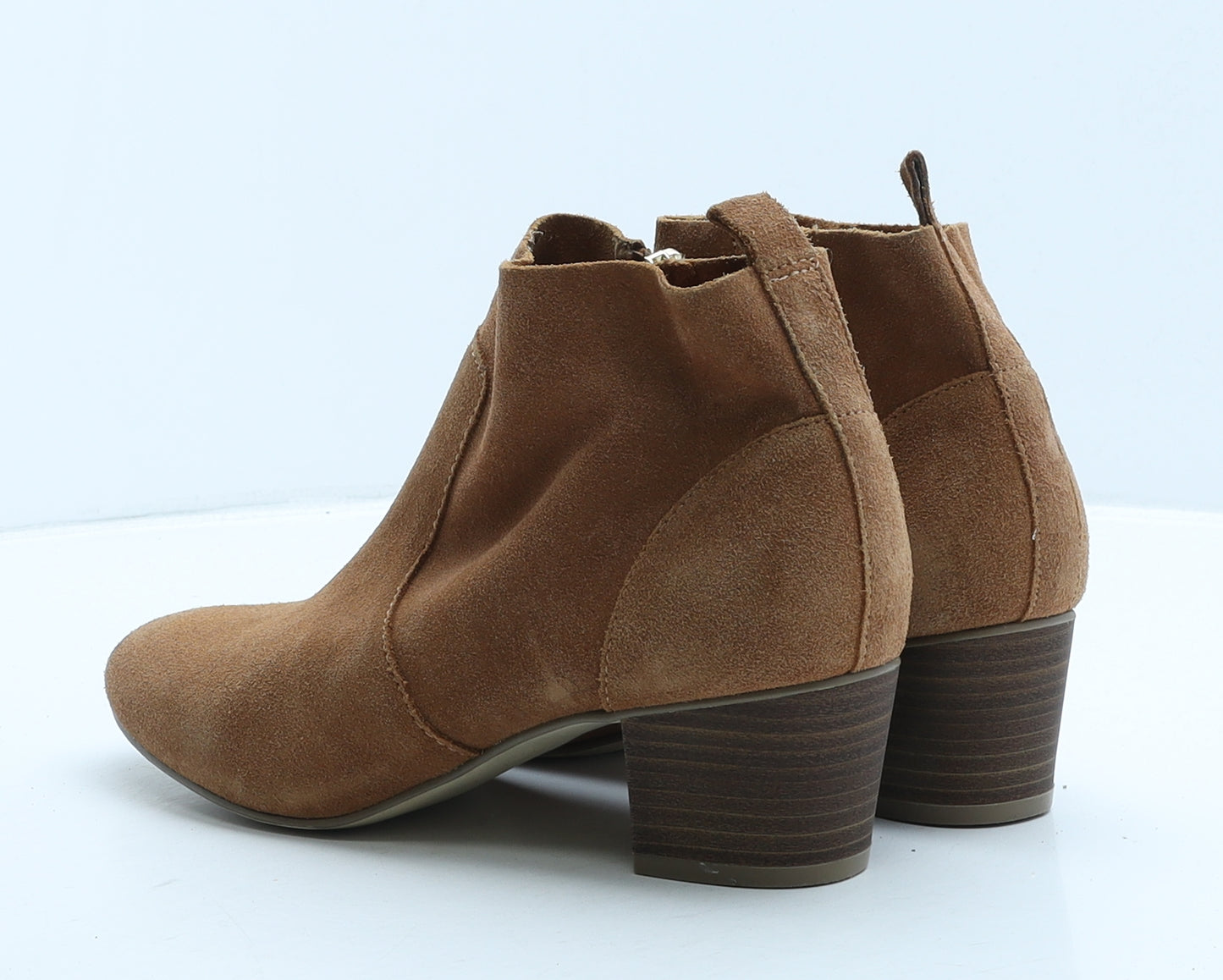 New Look Womens Brown Leather Bootie Boot UK 6 39