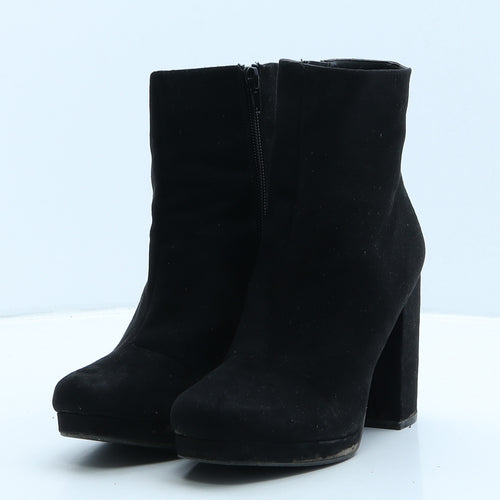 Primark Womens Black Suede Bootie Boot UK 3 36