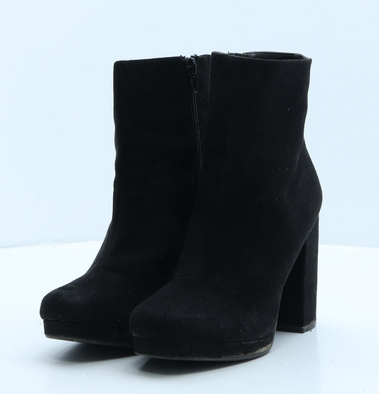 Primark Womens Black Suede Bootie Boot UK 3 36