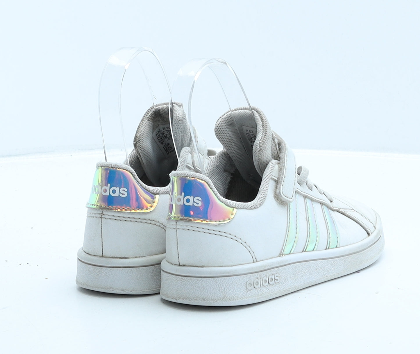 adidas Girls White Leather Trainer UK 11 29